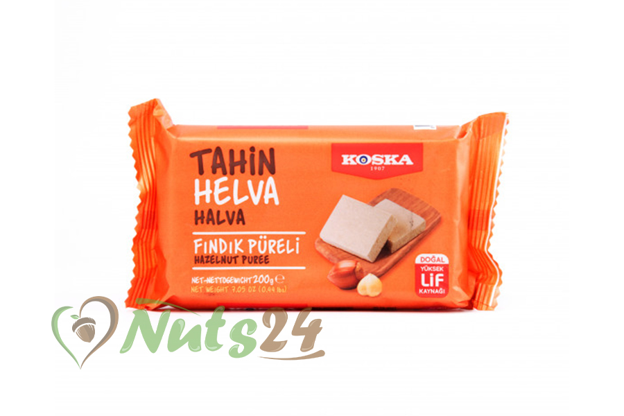 Халва турецкая кунжутная с пюре из фундука "Koska" 200 гр